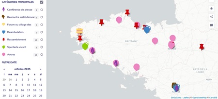 Consultez la carte en Bretagne